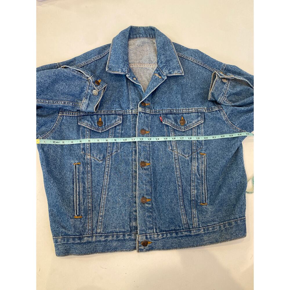 Levi’s Denim Jean Trucker Jacket Sz XXL Men’s Unisex Buttons Med Blue Classic - Picture 7 of 10
